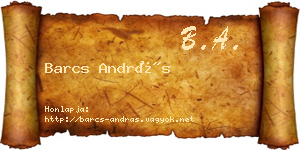 Barcs András névjegykártya
