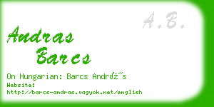 andras barcs business card